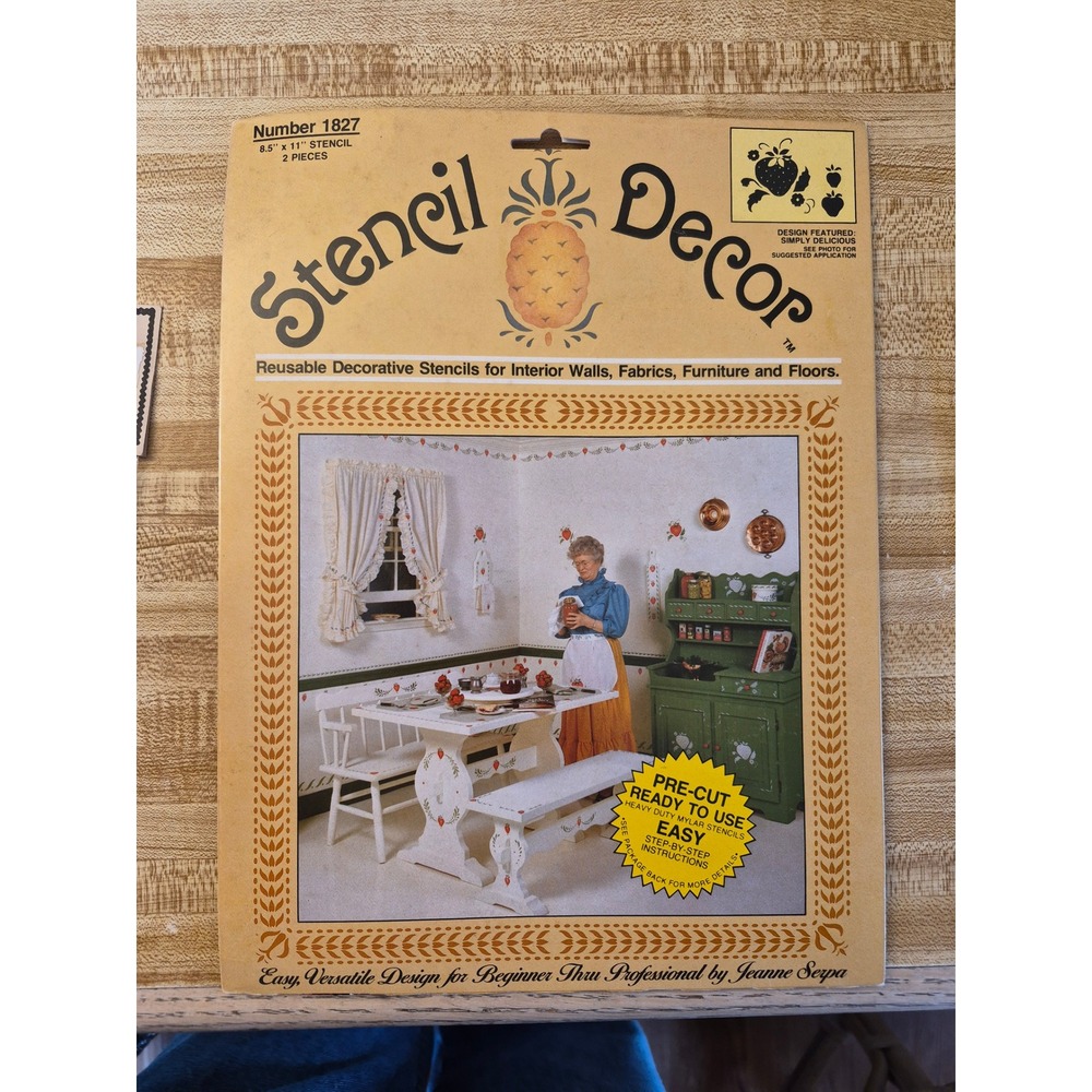 Vintage Mini Originals Plaid Stencil Pattern Minnie Sue Strawberry Cottagecore